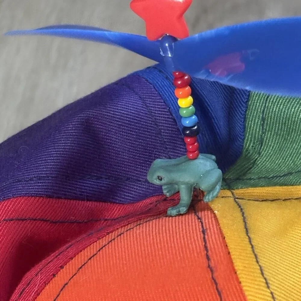 Vintage Interstellar Propeller Beanie Rainbow Frog Spinner Child Halloween Prop